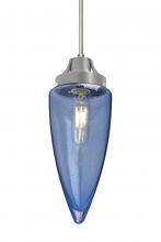 Besa Lighting 1JC-SULUBL-EDIL-SN-L - Besa, Sulu Cord Pendant, Blue Bubble, Satin Nickel Finish, 1x4W LED Filament, 15Ft. C