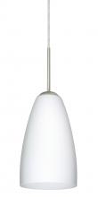 Besa Lighting 1JT-151107-SN-L - Besa Riva 9 Pendant Satin Nickel Opal Matte 1x75W Medium Base, 15Ft. Cord