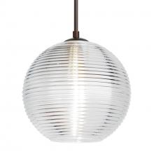 Besa Lighting 1JT-461600-LED-BR-L - Besa Kristall 8 Pendant Bronze Clear 1x9W LED, 15Ft. Cord