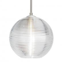 Besa Lighting 1JT-461600-LED-SN-L - Besa Kristall 8 Pendant Satin Nickel Clear 1x9W LED, 15Ft. Cord