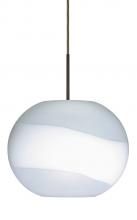 Besa Lighting 1JT-477699-LED-BR - Besa Luna LED Pendant Opal Frost Bronze 1x9W LED