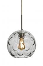 Besa Lighting 1JT-BOMYCL-EDIL-BR-L - Besa Bombay Cord Pendant, Clear, Bronze Finish, 1x8W LED Filament, 15Ft. Cord