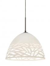 Besa Lighting 1JT-KIEVWH-LED-BR - Besa Kiev Pendant, White, Bronze Finish, 1x9W LED