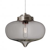 Besa Lighting 1JT-MIRASM-SN-L - Besa Mira Pendant Satin Nickel Smoke 1x60W T10, 15Ft. Cord