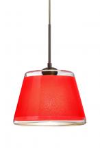 Besa Lighting 1JT-PIC9RD-BR-L - Besa Pendant Pica 9 Bronze Red Sand 1x75W Medium Base, 15Ft. Cord