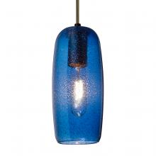 Besa Lighting 1JT-PINOT9BL-BR-L - Besa, Pinot 9 Cord Pendant, Blue Bubble, Bronze FInish 1x60W Incandescent, 15Ft. Cord