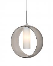 Besa Lighting 1JT-PLATOSM-LED-SN - Besa, Plato Cord Pendant, Smoke/Opal, Satin Nickel Finish, 1x5W LED