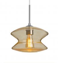 Besa Lighting 1JT-ZENGD-EDIL-SN - Besa, Zen Cord Pendant, Gold Bubble, Satin Nickel Finish, 1x8W LED Filament