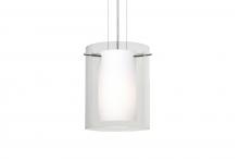 Besa Lighting 1KG-C00607-SN - Besa Pendant Pahu 8 Satin Nickel Clear/Opal 1x100W Medium Base