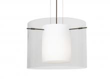 Besa Lighting 1KG-C00707-LED-BR - Besa Pahu 16 LED Pendant 1Kg Clear/Opal Bronze 1x11W LED