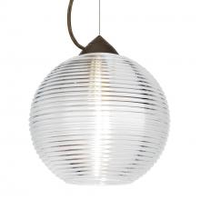 Besa Lighting 1KX-461600-BR-L - Besa Kristall 8 Pendant Bronze Clear 1x75W Medium Base, 15Ft. Cord