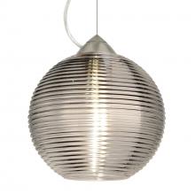 Besa Lighting 1KX-461602-LED-SN-L - Besa Kristall 8 Pendant Satin Nickel Smoke 1x9W LED, 15Ft. Cord