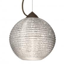 Besa Lighting 1KX-4616GL-BR-L - Besa Kristall 8 Pendant Bronze Glitter 1x75W Medium Base, 15Ft. Cord