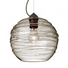 Besa Lighting 1KX-462702-BR-L - Besa Wave 10 Pendant Bronze Smoke 1x60W Medium Base, 15Ft. Cord