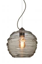 Besa Lighting 1KX-462702-EDIL-BR-L - Besa Wave 10 Pendant Bronze Smoke 1x8W LED Filament, 15Ft. Cord