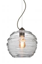 Besa Lighting 1KX-462761-EDIL-BR-L - Besa Wave 10 Pendant Bronze Clear 1x8W LED Filament, 15Ft. Cord