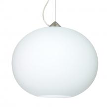 Besa Lighting 1KX-477507-LED-SN-L - Besa Jordo LED Pendant 1Kx Opal Matte Satin Nickel 1x11W LED, 15Ft. Cord