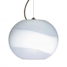 Besa Lighting 1KX-477699-BR-L - Besa Luna Pendant Opal Frost Bronze 1x100W Medium Base, 15Ft. Cord