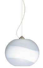 Besa Lighting 1KX-477699-LED-SN - Besa Luna LED Pendant Opal Frost Satin Nickel 1x9W LED