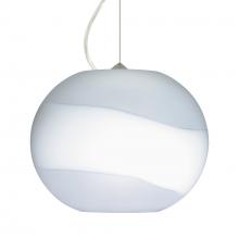 Besa Lighting 1KX-477699-LED-SN-L - Besa Luna LED Pendant Opal Frost Satin Nickel 1x9W LED, 15Ft. Cord