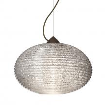 Besa Lighting 1KX-4912GL-BR-L - Besa Pape 10 Pendant 1Kx Glitter Bronze 1x75W Medium Base, 15Ft. Cord