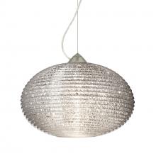 Besa Lighting 1KX-4912GL-LED-SN-L - Besa Pape 10 Pendant 1Kx Glitter Satin Nickel 1x9W LED, 15Ft. Cord