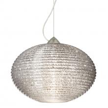 Besa Lighting 1KX-4913GL-LED-SN-L - Besa Pape 12 Pendant 1Kx Glitter Satin Nickel 1x9W LED, 15Ft. Cord