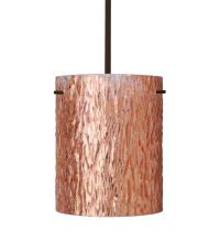 Besa Lighting 1TT-4006CS-LED-BR - Besa Tamburo 8 Pendant Stone Copper Foil Bronze 1x11W LED