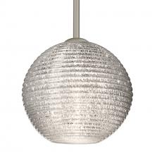 Besa Lighting 1TT-4616GL-LED-SN-L - Besa Kristall 8 Pendant Satin Nickel Glitter 1x9W LED, 15Ft. Cord