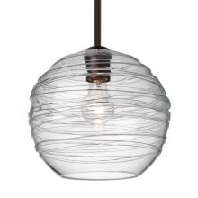 Besa Lighting 1TT-462761-BR-L - Besa Wave 10 Stem Pendant Bronze Clear 1x60W Medium Base, 15Ft. Cord