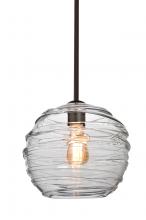 Besa Lighting 1TT-462761-EDIL-BR-L - Besa Wave 10 Stem Pendant Bronze Clear 1x8W LED Filament, 15Ft. Cord