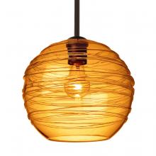 Besa Lighting 1TT-462782-BR-L - Besa Wave 10 Stem Pendant Bronze Amber 1x60W Medium Base, 15Ft. Cord