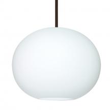 Besa Lighting 1TT-477507-LED-BR-L - Besa Jordo LED Pendant 1Tt Opal Matte Bronze 1x11W LED, 15Ft. Cord