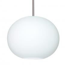 Besa Lighting 1TT-477507-LED-SN-L - Besa Jordo LED Pendant 1Tt Opal Matte Satin Nickel 1x11W LED, 15Ft. Cord