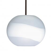 Besa Lighting 1TT-477699-LED-BR-L - Besa Luna LED Pendant Opal Frost Bronze 1x9W LED, 15Ft. Cord