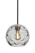 Besa Lighting 1TT-BOMYCL-EDIL-BR-L - Besa Bombay Cord Pendant, Clear, Bronze Finish, 1x8W LED Filament, 15Ft. Cord