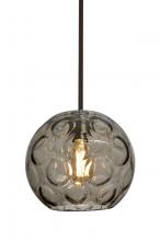 Besa Lighting 1TT-BOMYSM-EDIL-BR-L - Besa Bombay Cord Pendant, Smoke, Bronze Finish, 1x8W LED Filament, 15Ft. Cord