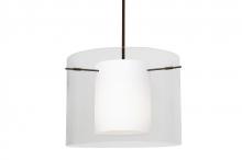 Besa Lighting 1TT-C00707-LED-BR - Besa Pahu 16 LED Pendant 1Tt Clear/Opal Bronze 1x11W LED