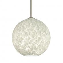 Besa Lighting 1TT-COCO819-LED-SN-L - Besa Coco 8 Stem Pendant, Carrera, Satin Nickel Finish, 1x9W LED, 15Ft. Cord