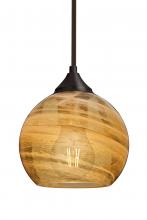 Besa Lighting 1TT-JILLYAM-EDIL-BR-L - Besa, Jilly Stem Pendant, Vapor Amber, Bronze Finish, 1x5W LED Filament, 15Ft. Cord