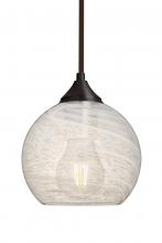 Besa Lighting 1TT-JILLYCL-EDIL-BR-L - Besa, Jilly Stem Pendant, Vapor Clear, Bronze Finish, 1x5W LED Filament, 15Ft. Cord