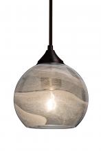 Besa Lighting 1TT-JILLYSM-BR - Besa, Jilly Stem Pendant, Vapor Smoke, Bronze Finish, 1x60W Medium Base