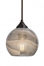 Besa Lighting 1TT-JILLYSM-EDIL-BR-L - Besa, Jilly Stem Pendant, Vapor Smoke, Bronze Finish, 1x5W LED Filament, 15Ft. Cord