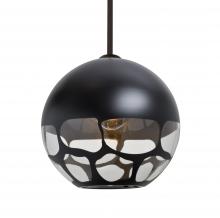 Besa Lighting 1TT-ROCKYBK-BR-L - Besa, Rocky Stem Pendant, Black, Bronze Finish, 1x60W Medium Base, 15Ft. Cord