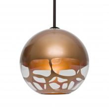 Besa Lighting 1TT-ROCKYCP-BR-L - Besa, Rocky Stem Pendant, Copper, Bronze Finish, 1x60W Medium Base, 15Ft. Cord