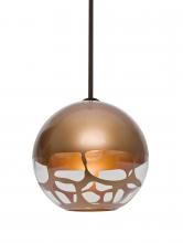 Besa Lighting 1TT-ROCKYCP-LED-BR - Besa, Rocky Stem Pendant, Copper, Bronze Finish, 1x9W LED