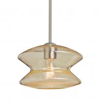 Besa Lighting 1TT-ZENGD-SN - Besa, Zen Stem Pendant , Gold Bubble, Satin Nickel Finish, 1x60W Medium Base