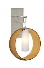 Besa Lighting 1WP-PLATOAM-LED-SN - Besa, Plato Wall Pendant, Amber/Opal, Satin Nickel Finish, 1x5W LED