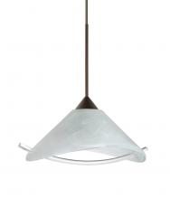 Besa Lighting 1XC-181304-BR-L - Besa Pendant Hoppi Bronze Marble/Clear 1x50W Halogen, 15Ft. Cord