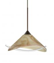 Besa Lighting 1XC-181305-BR-L - Besa Pendant Hoppi Bronze Mocha/Clear 1x50W Halogen, 15Ft. Cord